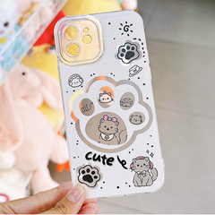 ** Ốp iPhone 12 6.1 dẻo trắng chân mèo cute
