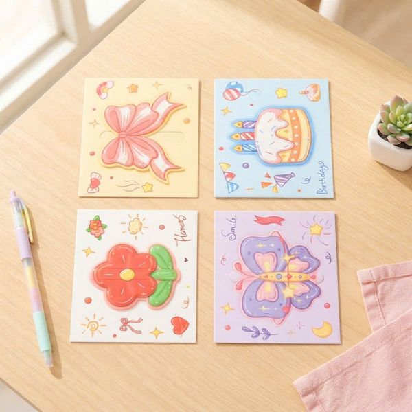 ** Thiệp họa tiết 3D ngọt ngào