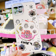 ** Ốp iPhone 15 6.1 dẻo trắng chân mèo cute