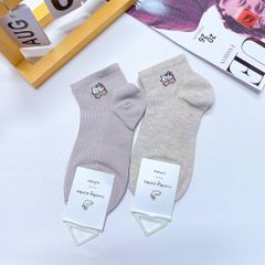 ** Tất/vớ size ngắn chất dày tag tone kem/XD in nơ