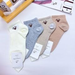 ** Tất/vớ size ngắn chất dày tag tone kem/XD in nơ