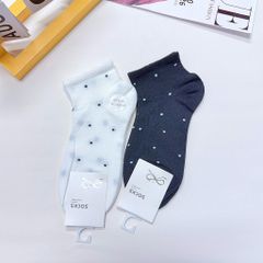 ** Tất/vớ size ngắn chất dày tag tone kem/XD in nơ