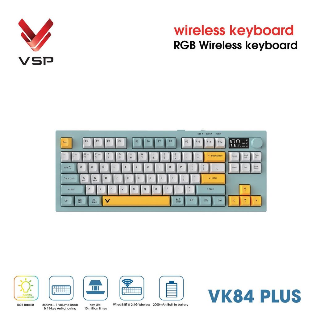 ** Bàn phím 3 mode VSP VK84 Plus