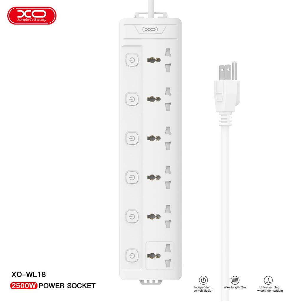 Ổ điện XO WL18 6 ổ cắm