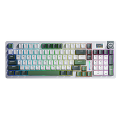 ** Bàn phím cơ 3 mode Aula S98 Pro Xanh lá trắng, Grey Wood V4 Switch