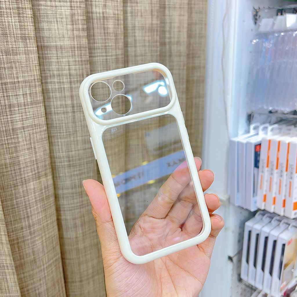 [C] ** Ốp iPhone 15 6.1 lưng trong cứng viền màu Acrylic