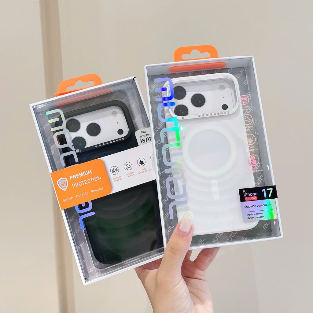 [C] ** Ốp iPhone 17 Pro Max/18 Pro Max Mutural Ripple silicon magsafe đính đá