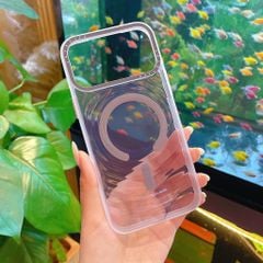 ** Ốp iPhone 17 Pro Max lưng màu trong vân sóng magsafe