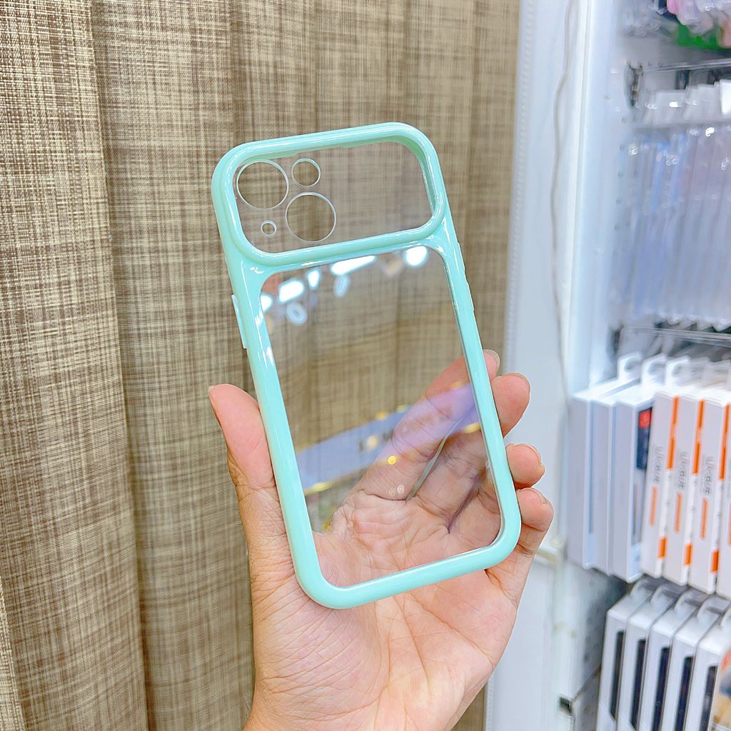 [C] ** Ốp iPhone 15 6.1 lưng trong cứng viền màu Acrylic