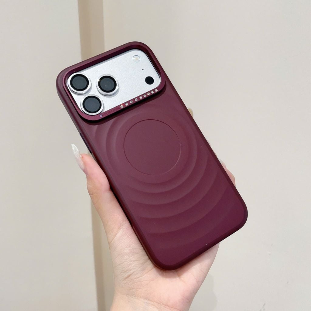 [C] ** Ốp iPhone 17 Pro Max/18 Pro Max Mutural Ripple silicon magsafe đính đá