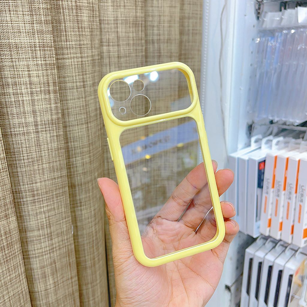[C] ** Ốp iPhone 15 6.1 lưng trong cứng viền màu Acrylic