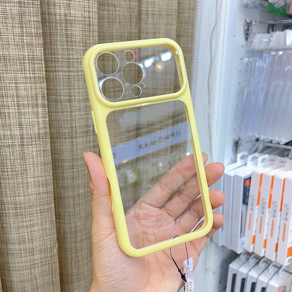 [C] ** Ốp iPhone 12 Pro lưng trong cứng viền màu Acrylic