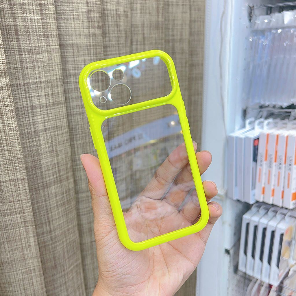 [C] ** Ốp iPhone 15 6.1 lưng trong cứng viền màu Acrylic