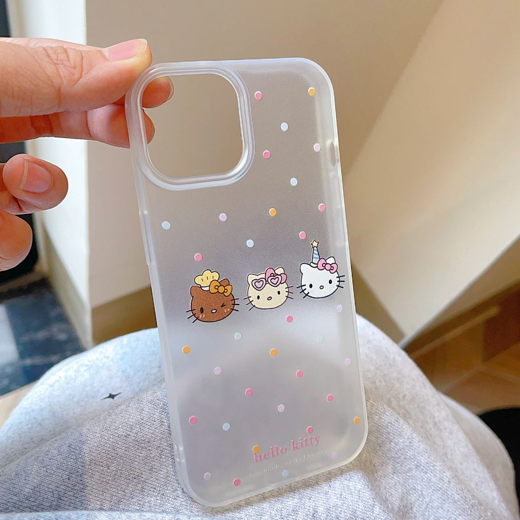 Ốp iPhone 12 Pro Max dẻo nhám in 3 mặt Kitty