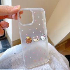 Ốp iPhone 14 Pro Max dẻo nhám in 3 mặt Kitty