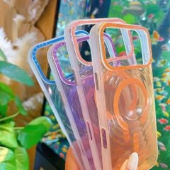 ** Ốp iPhone 17 Pro Max lưng màu trong vân sóng magsafe