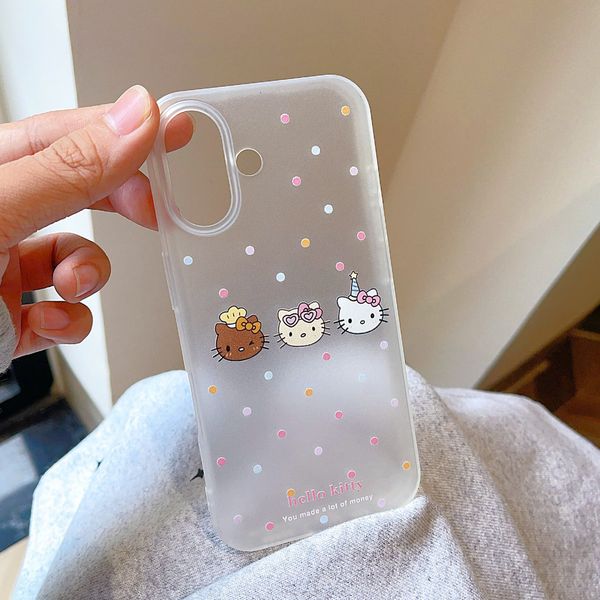 Ốp iPhone 17 dẻo nhám in 3 mặt Kitty
