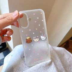 Ốp iPhone 17 dẻo nhám in 3 mặt Kitty