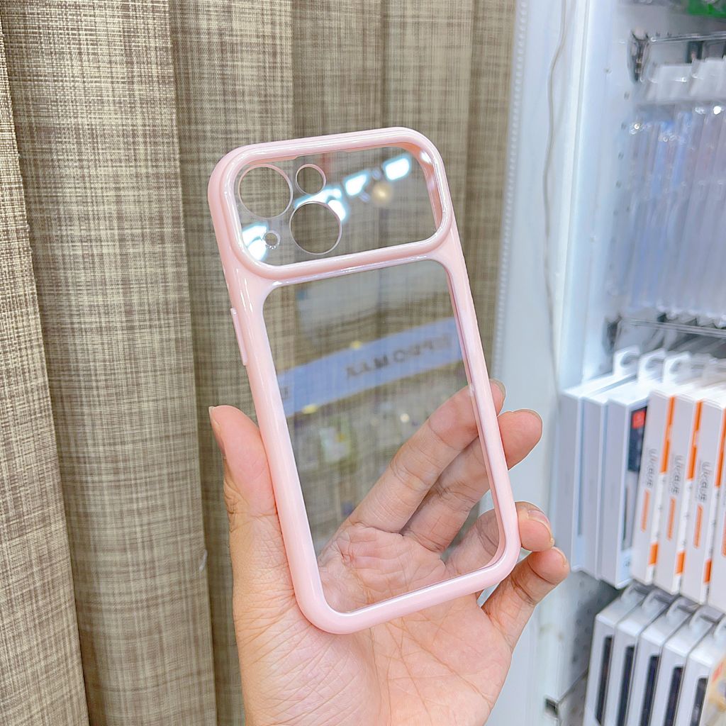 [C] ** Ốp iPhone 15 6.1 lưng trong cứng viền màu Acrylic