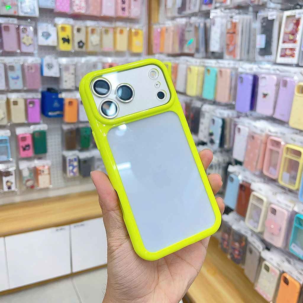 [C] ** Ốp iPhone 17 Pro Max lưng trong cứng viền màu Acrylic