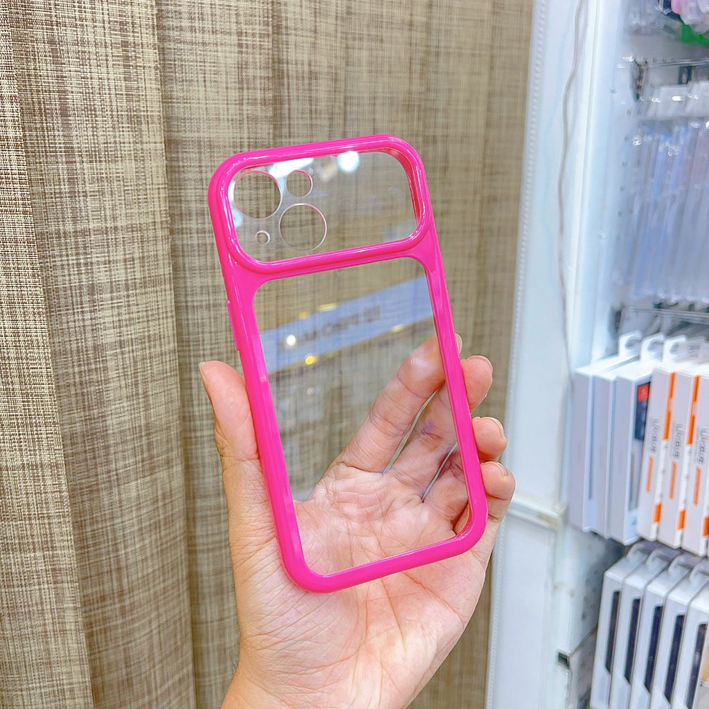 [C] ** Ốp iPhone 15 6.1 lưng trong cứng viền màu Acrylic