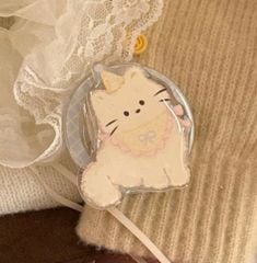 ** Popsocket từ tính mèo trắng đeo yếm
