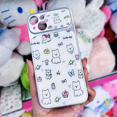 ** Ốp iPhone 13 6.1 lưng phủ nhựa viền dẻo cún trắng Puppy/nhiều hình