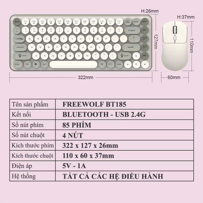CB không dây + BT Freewolf BT185