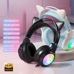 ** Headphone dây SY-G50 thiết kế tai mèo