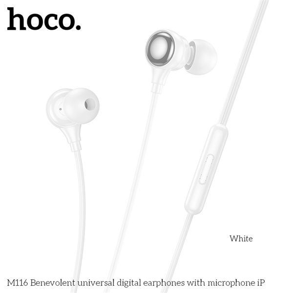 [C] Tai nghe dây hoco M116 cổng Lightning