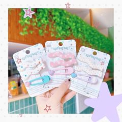 ** Set 3 kẹp chấm bi lượn/charm tim