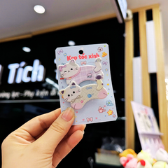 ** Set 2 kẹp mèo ú họa tiết cute