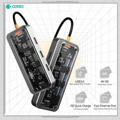 ** Hub Type C Coteci Punk 16016 8 in 1