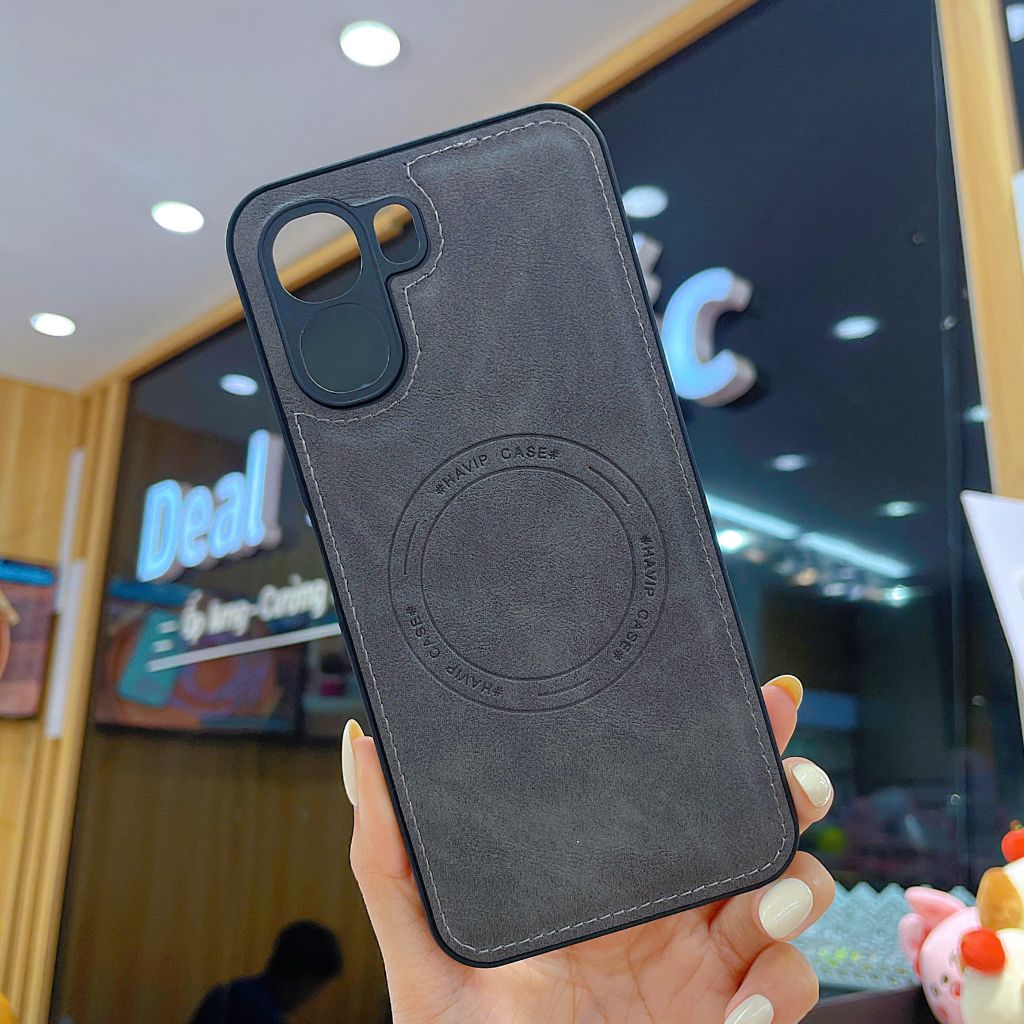 ** Ốp Oppo A6T giả da may viền Havip case