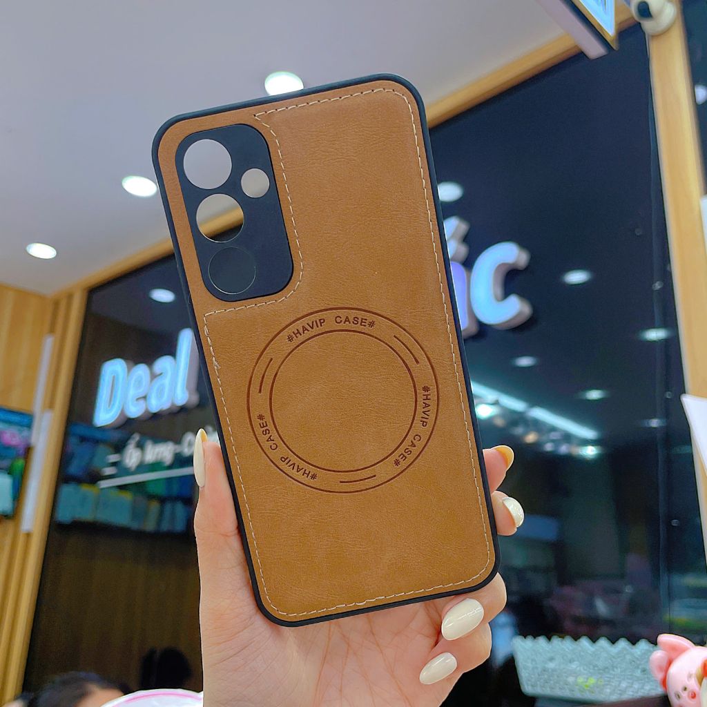 ** Ốp Samsung A54 giả da may viền Havip case