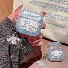 ** Case Airpods Pro 3 Cinnamoroll đeo túi nền xanh