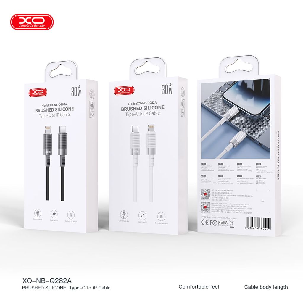 Cáp Type C to Lightning XO Q282A 30W 1m