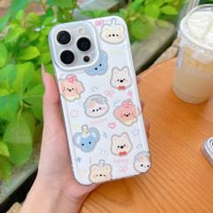 Ốp iPhone 12 Pro Max dẻo nhám cún/mèo/voi cute