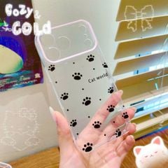 ** Ốp iPhone 17 Pro dẻo trong nhiều chân mèo đen Cat World