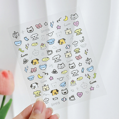 ** Sticker dán mini mèo con/bướm/thỏ/cún con (7k/tờ)