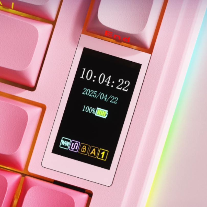 ** Bàn phím cơ 3 mode Aula S75 Pro Hồng Gradient, Grey Wood V3 Switch