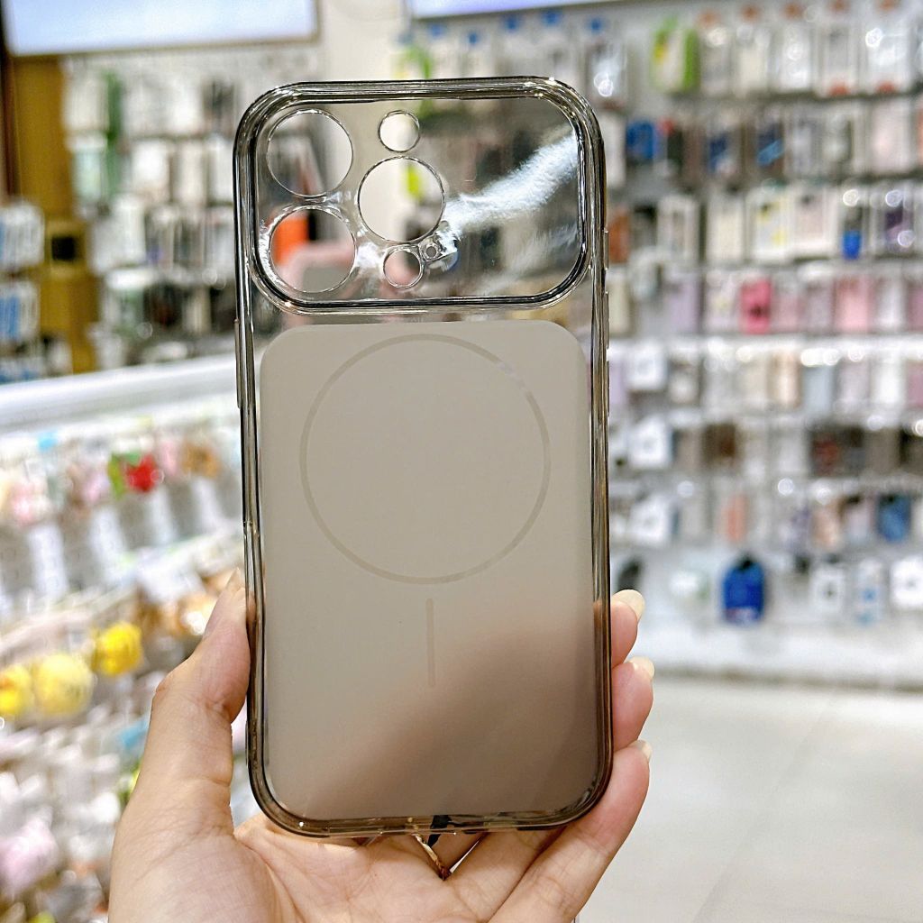 Ốp iPhone 15 Pro độ 17 dẻo lưng nhám vòng viền trong