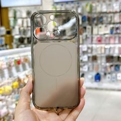 Ốp iPhone 15 Pro độ 17 dẻo lưng nhám vòng viền trong