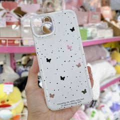 Ốp iPhone 13 6.1 dẻo trắng nhiều bươm bướm nhí