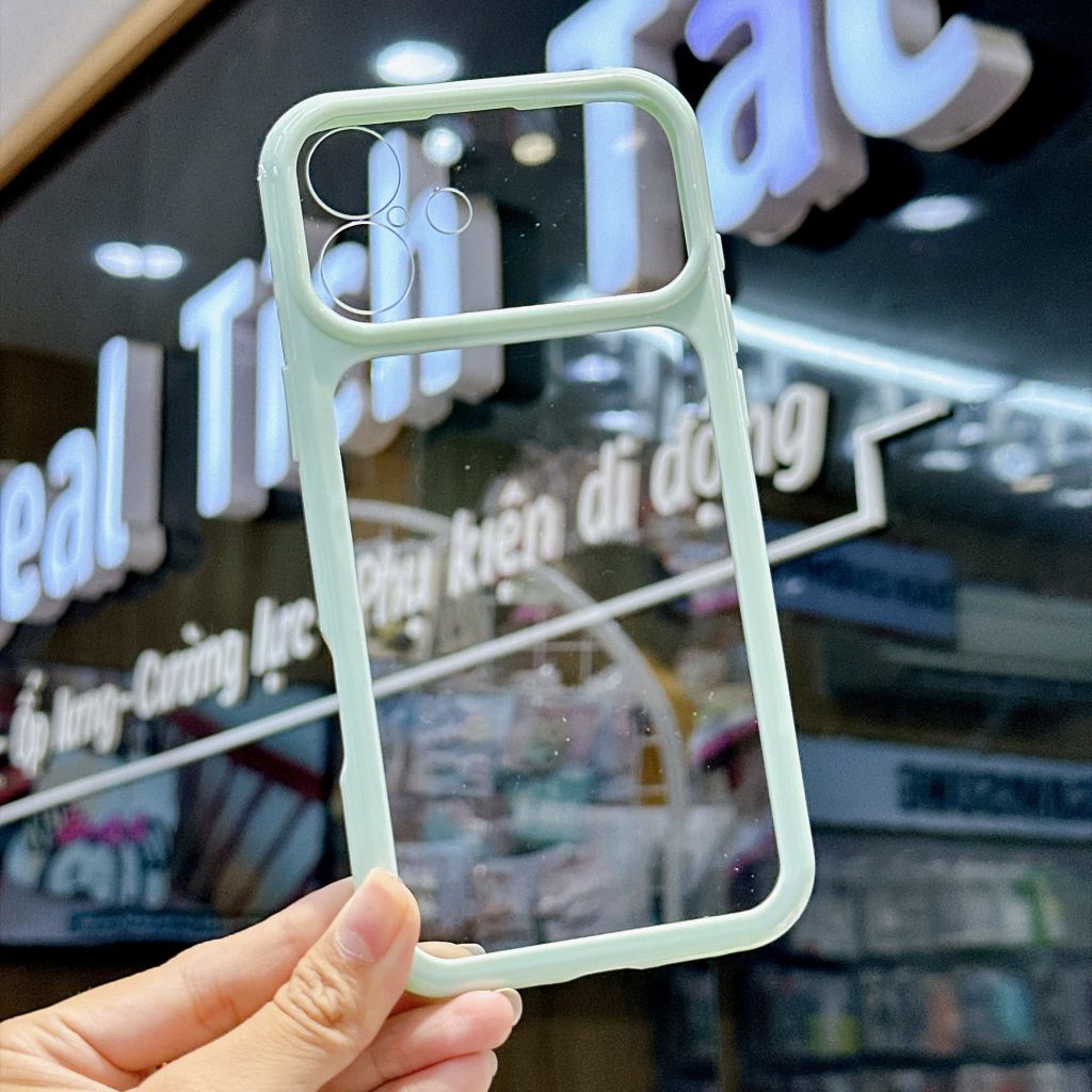 [C] ** Ốp iPhone 16 6.1 lưng trong cứng viền màu Acrylic