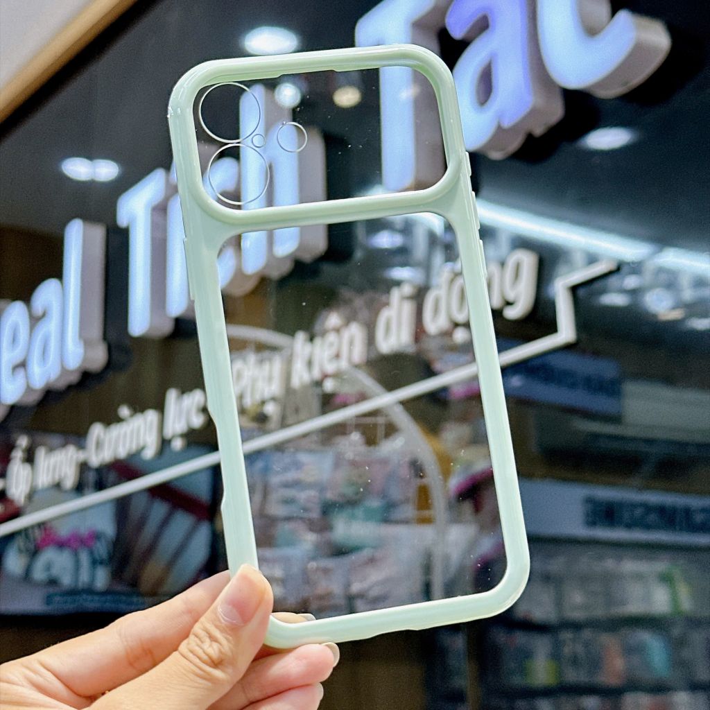 [C] ** Ốp iPhone 16 Plus lưng trong cứng viền màu Acrylic
