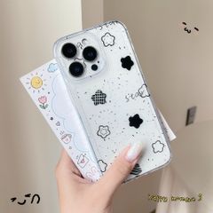 ** Ốp iPhone 16 Pro dẻo trong ngôi sao đen