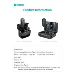[C] ** Micro cài áo Coteci 74008 1 Mic Cổng Type C