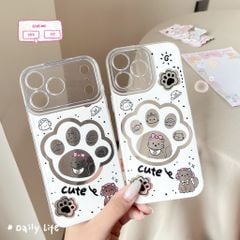 ** Ốp iPhone 17 Pro dẻo trắng chân mèo cute
