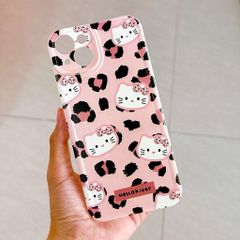 ** Ốp iPhone 13 6.1 dẻo hồng da beo in nhiều mặt Kitty